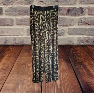 Double Click XL animal print wide leg palazzo pants. Fall, Casual, Party.